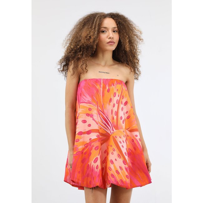 Vestido Feminino FARM Tomara que Caia Floral Rosa