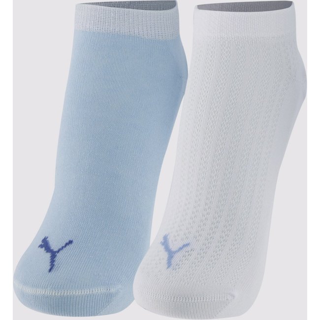 Kit Meia Puma Sapatilha 2 Pares Feminina Azul e Br