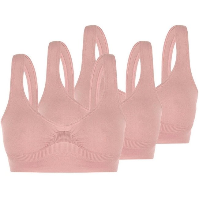 Kit com 3 Tops sem Aro e sem Bojo Loba 41300-001 Rosa