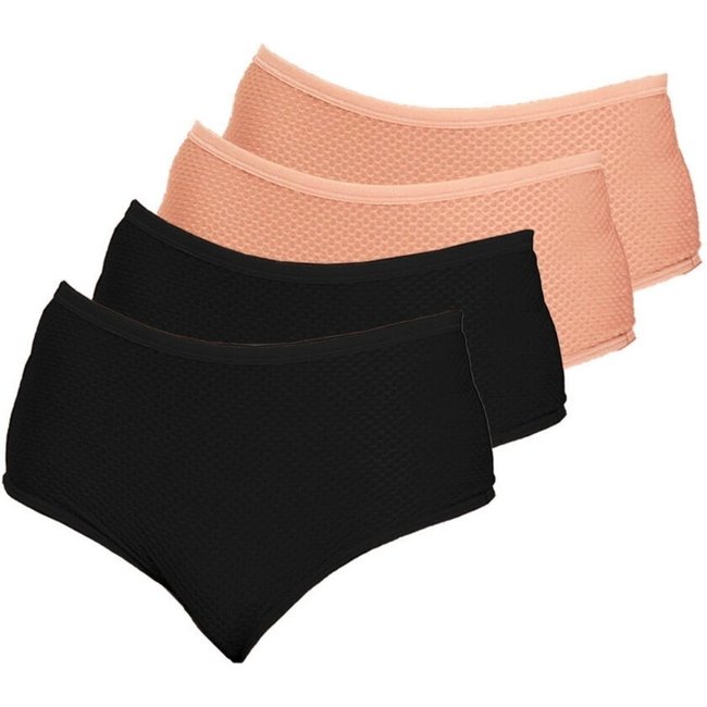 Kit com 4 Calcinhas Alta Dilady 203203 Plus Size Preto