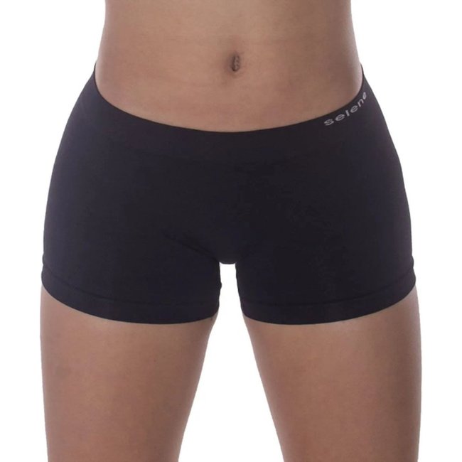 Calcinha Boxer Selene Sem Costura Feminina - Preto