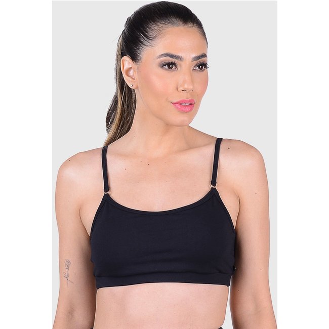 Top Fitness Suplex Com Bojo Removível Summer Soul Preto