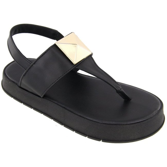 Papete Sandalia Plataforma Sola Alta Preta Kuento Shoes