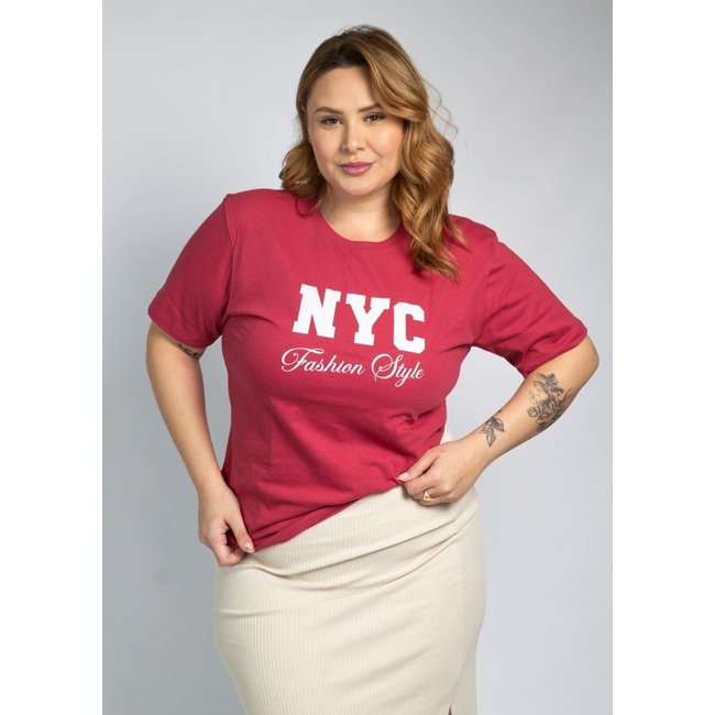 T-shirt Feminina Cianitas Cereja Estampa NYC Fashion Style