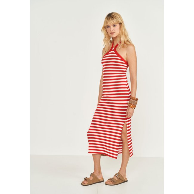 Vestido Feminino Colcci Listrado Midi Vermelho