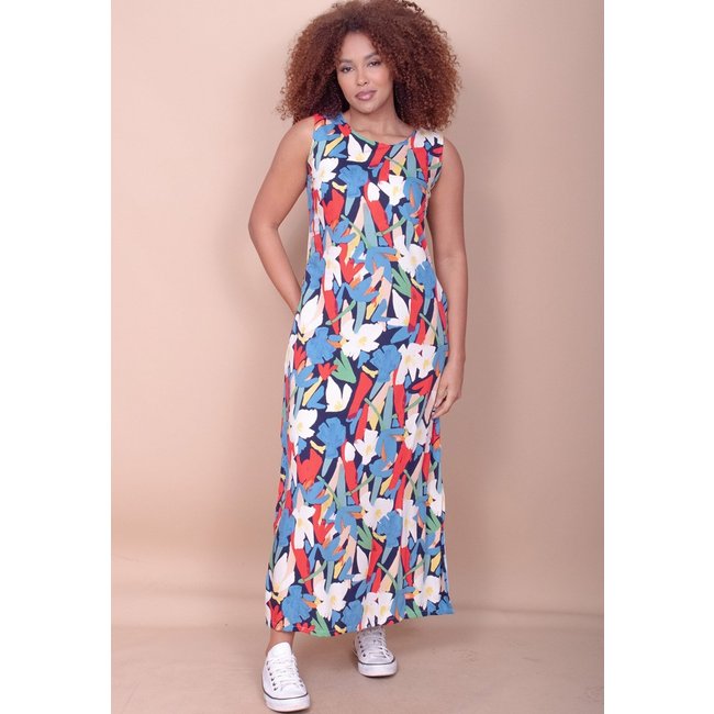 Vestido Longo Cabanafree Plano com Bolso Estampa Floresce