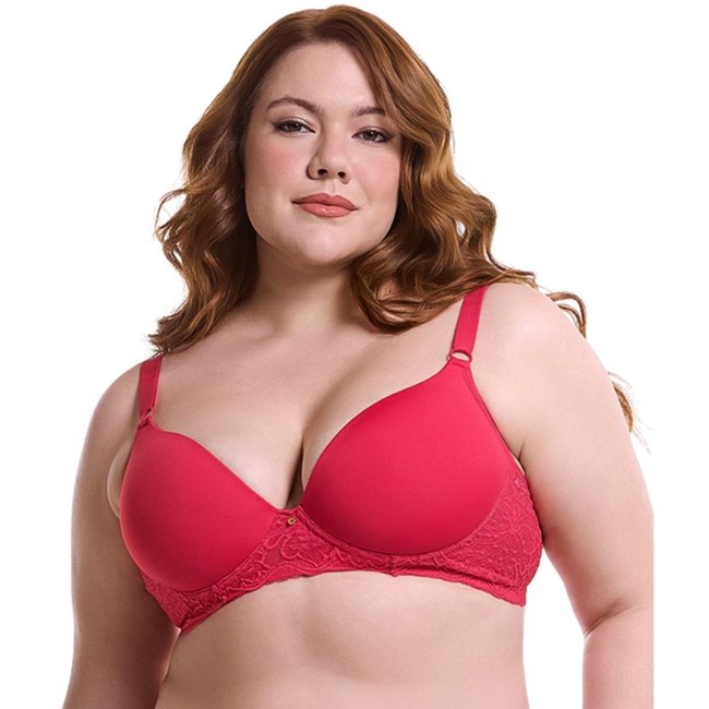 Sutiã Plus Size com Bojo Soft Base Rendada Nayane