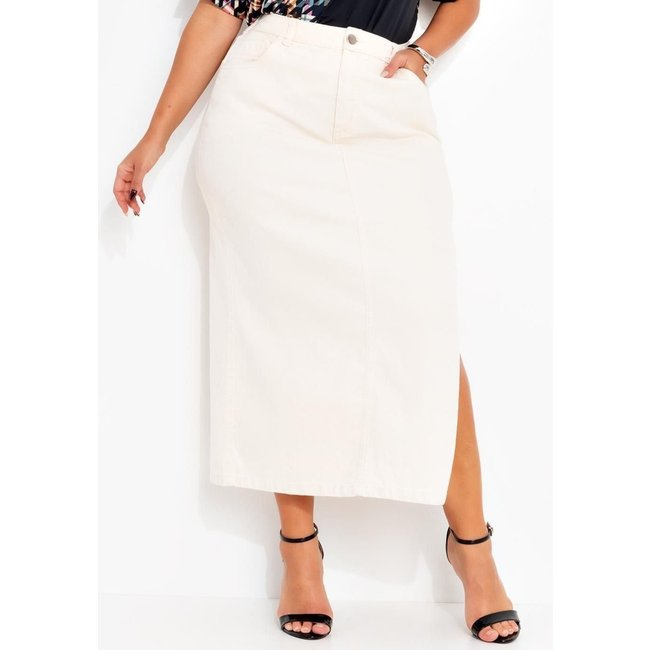 Saia Em Jeans Off White Marguerite
