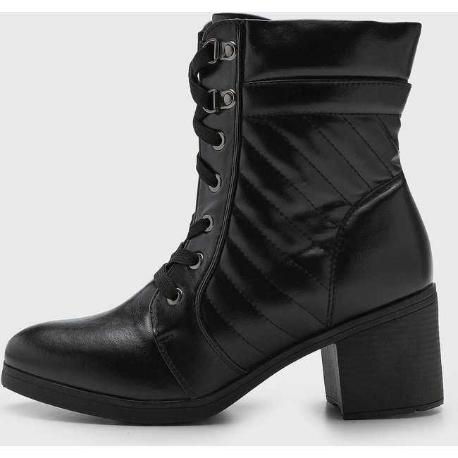 Bota Feminina Mooncity Salto Grosso Preta