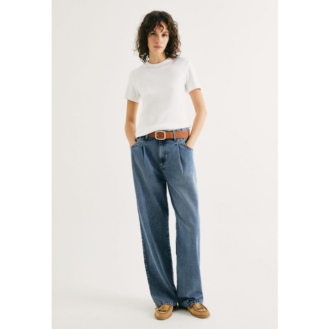 Calça Jeans Feminina Pantalona Cintura Média Hering