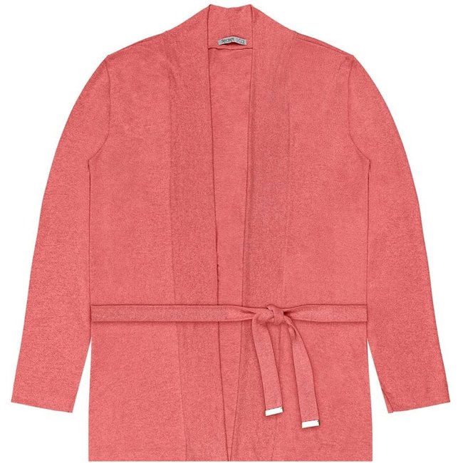 Cardigan Feminino Plus Size Em Tricot Secret Glam Laranja