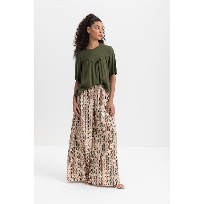 Blusa Feminina Creponada Essendi Verde Médio Verde