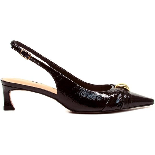 Slingback Couro Preto Salto Baixo Cecconello 2639011-5
