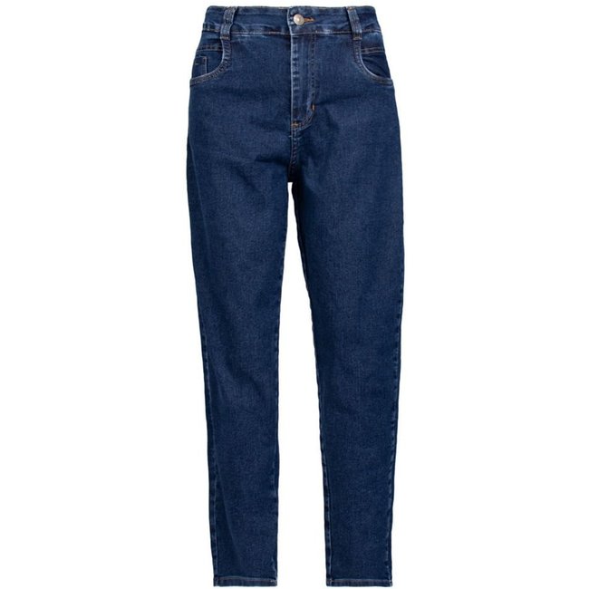 Calça Jeans Feminina Sawary Mom Clássica Azul Escuro