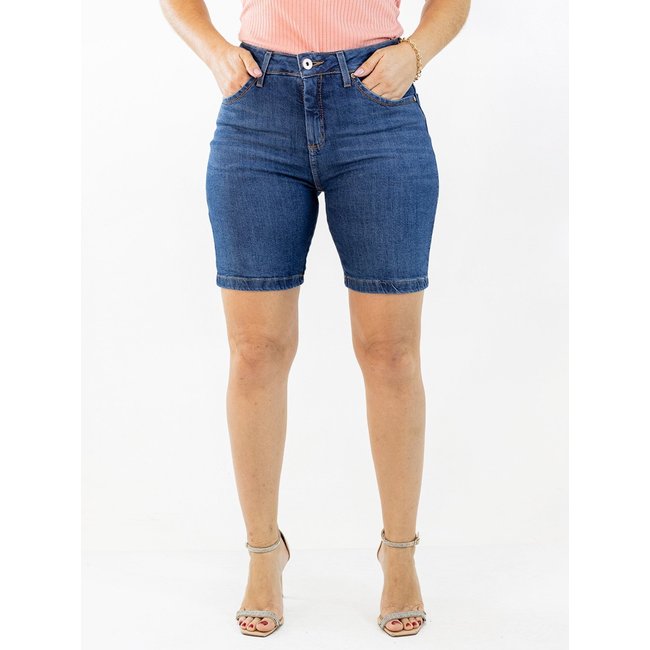 Bermuda Feminina Jeans Cintura Alta Elastano Anticorpus