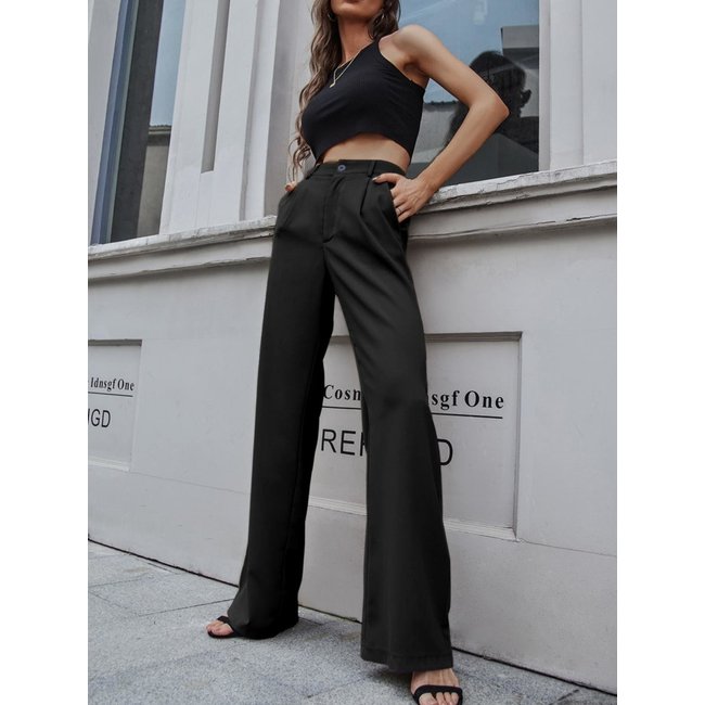 Calça De Alfaiataria Feminina Cintura Alta Levosch Preto
