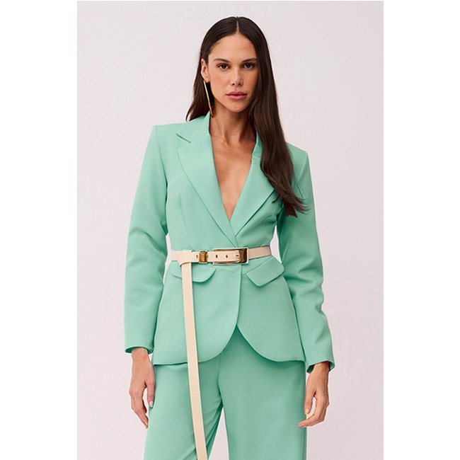 Blazer Alfaiataria Liso Verde Menta Charry