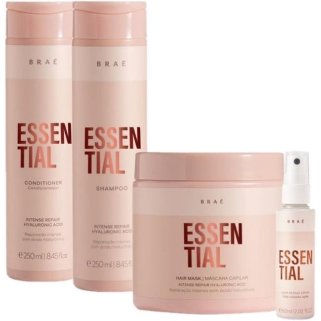 Kit Braé Essential Máscara e Mini Leave-in (4 produtos)
