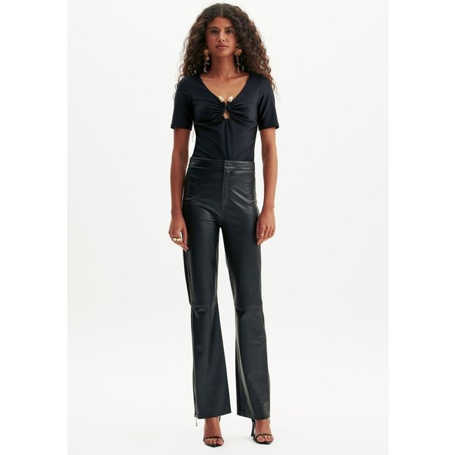 Calça De Couro Boot Cut Lança Perfume