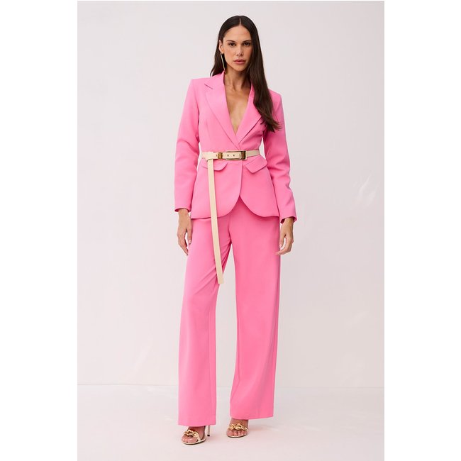 Conjunto Calça Reta E Blazer Alfaiataria - 326150 E 326001 Rosa Flamingo Charry