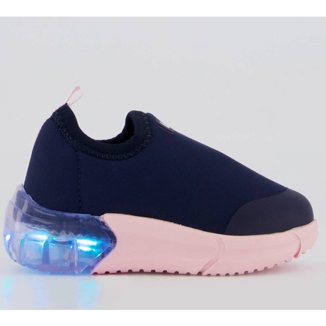 Tênis Bibi Luzes Space Azul e Rosa