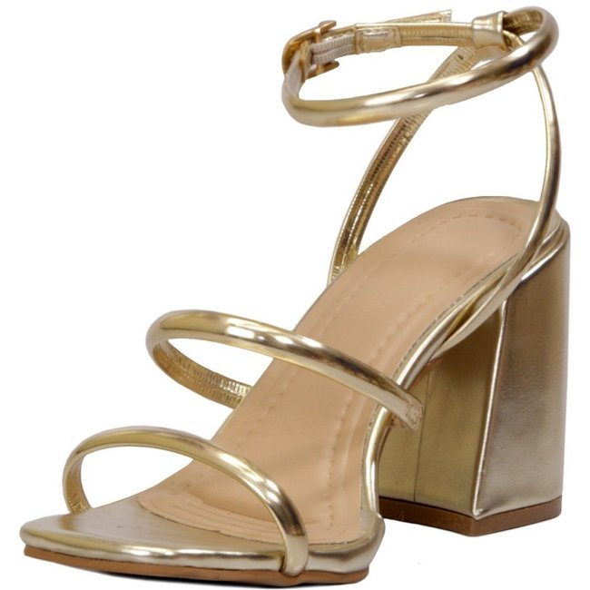 Sandália Feminina Casual Confortável Moderna LANÇAMENTO Dourado