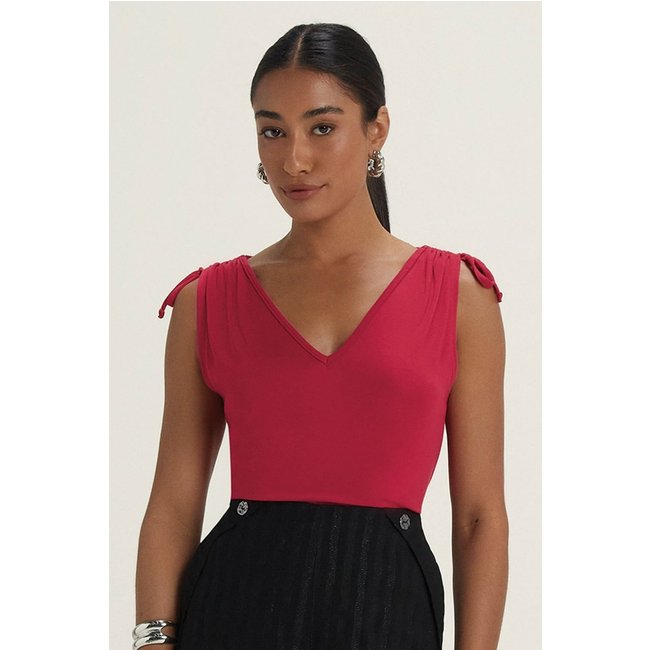 Blusa Feminina Alças Com Amarração Marialícia Vermelho