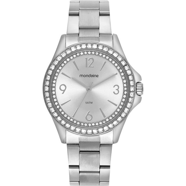 Relógio Feminino Pedras Cravejadas Dourado Mondaine
