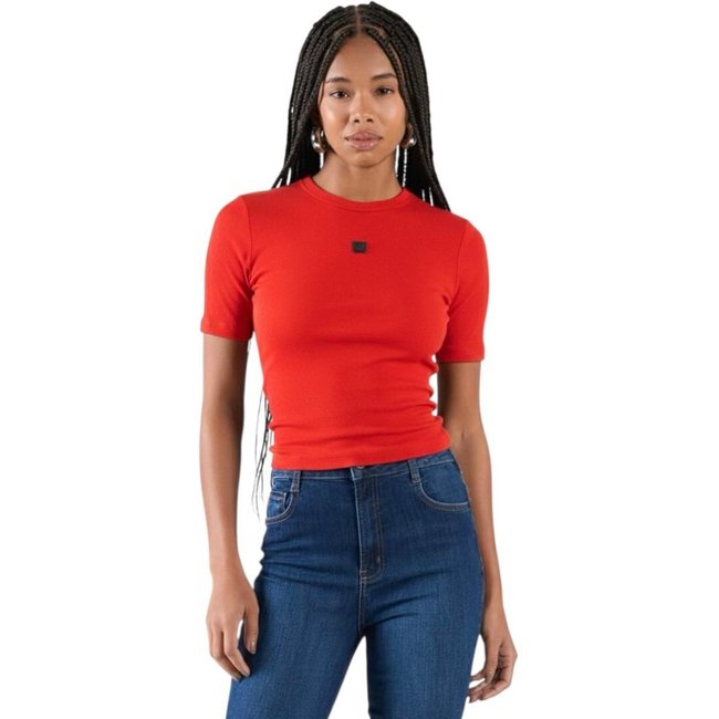 Blusa Slim Canelada Básica Colcci CLC Vermelho Temper