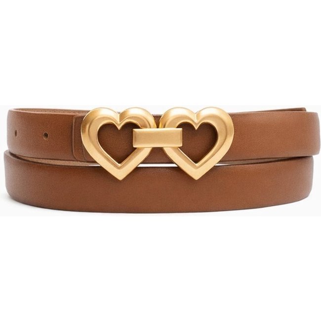 Cinto Double Heart D Bell Outelet Fashion Caramelo