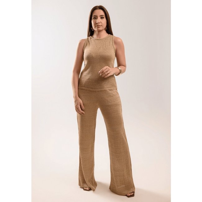 Calça Detox Tricot Saara Dourada