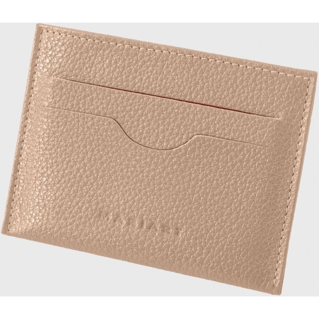 Porta Cartão de Couro Mariart Zircônio Creme