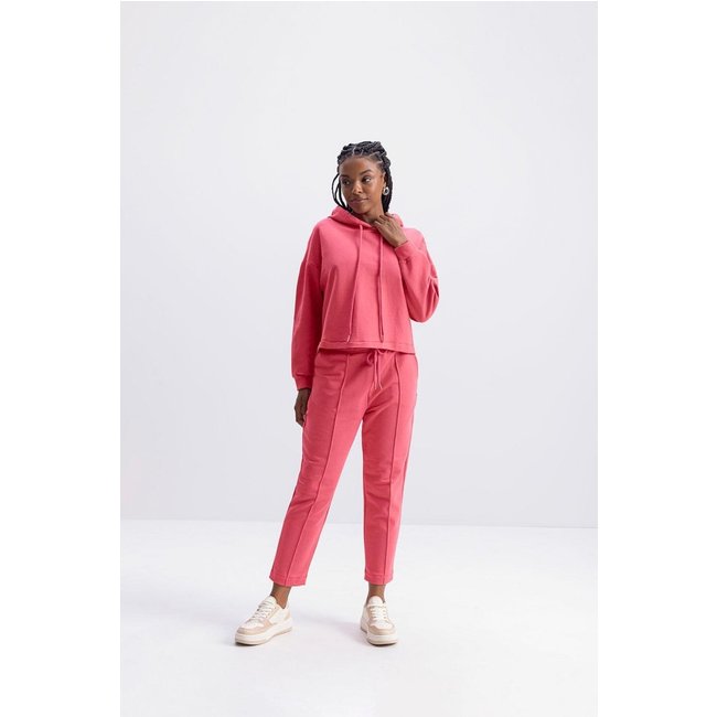 Blusão feminino em moletom Essendi Rosa