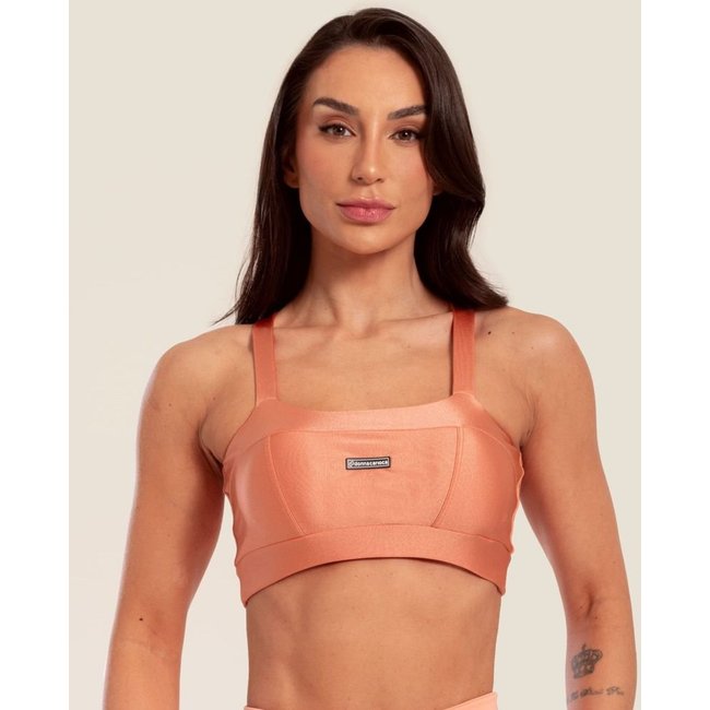 Top Faixa Com Recortes Rose Ballet Platinado Com Bojo Donna Carioca