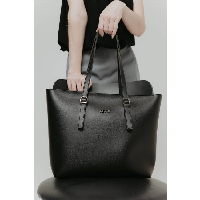 Bolsa Feminina Grande de Ombro Alça Regulável e Nécessaire Retta Preto