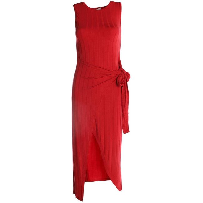 Vestido Canelado Autentique Feminino VERMELHO