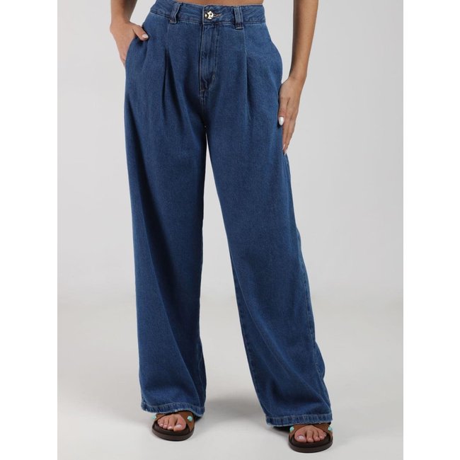 Calça Jeans Wide Leg Autentique Feminina AZUL