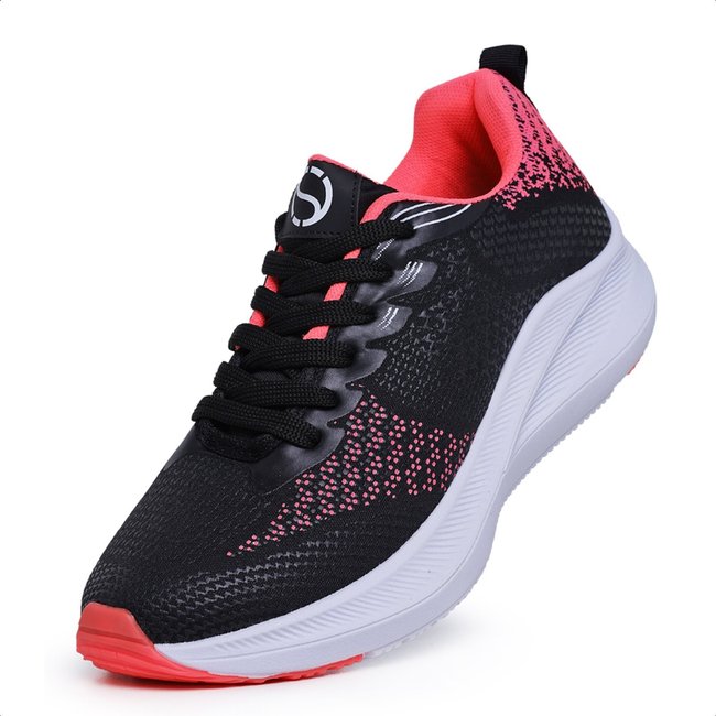 Tênis Meia Feminino Esportivo Caminhada Academia Preto Pink