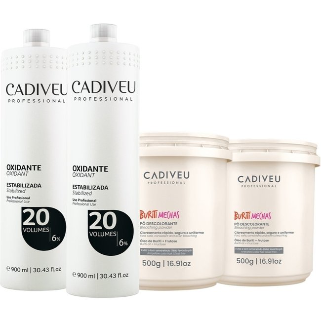 Kit Cadiveu Professional Extra Oxidante 20v e Extra Buriti Mechas (4 produtos)