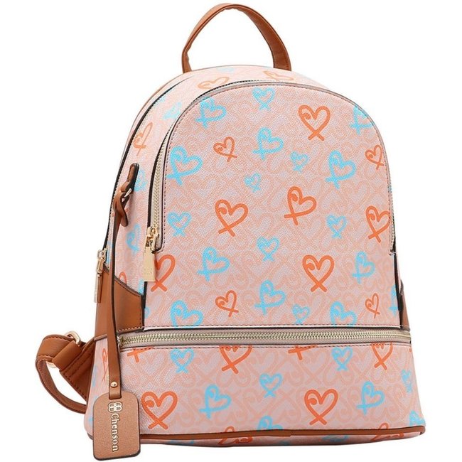 Mochila Feminina Chenson Classic Heart Bege 8484784