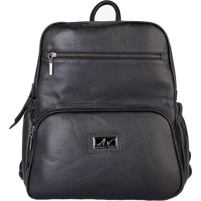 Mochila grande de couro liso metais grafite Zooey - Preto