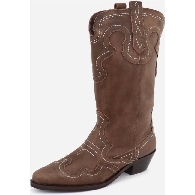Bota Texana Maria Paula Store Western Feminina Couro Moda Country Bico Fino Cowgirl Vechio