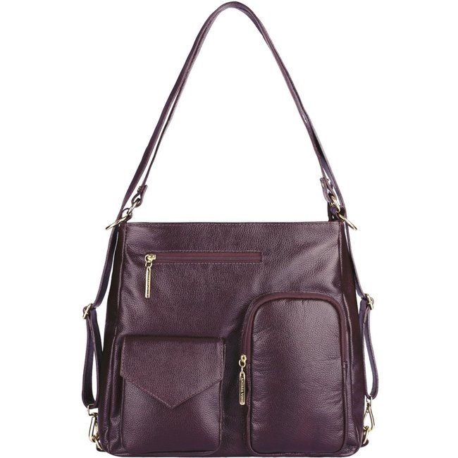 Bolsa Andrea Vinci Mochila De Couro Liso Érica - Marsala