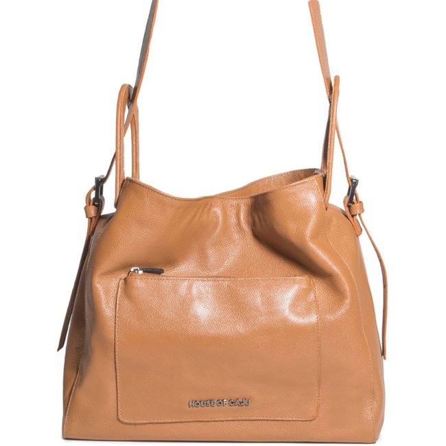 Bolsa Feminina Em Couro Transversal Caramelo "Angelica Bernardete"""