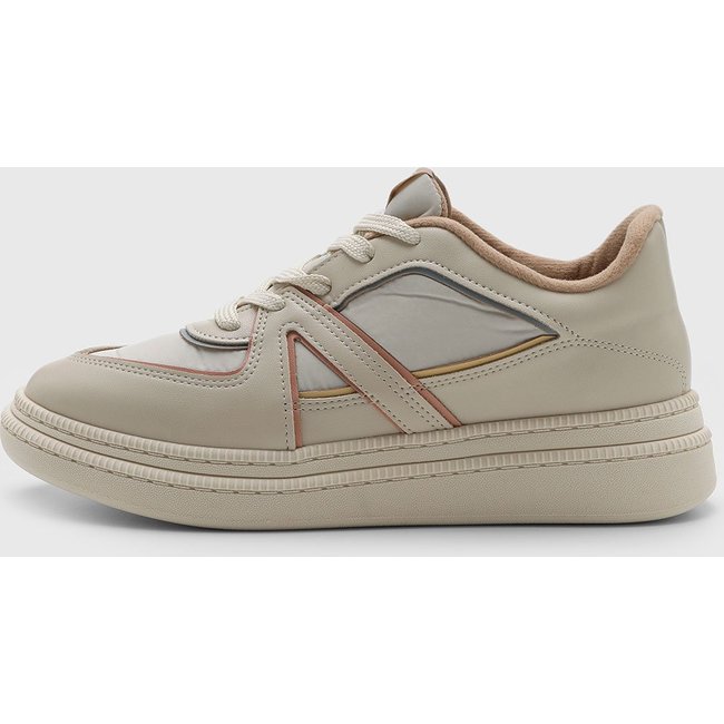 Tênis Feminino Moleca Cadarço Bege