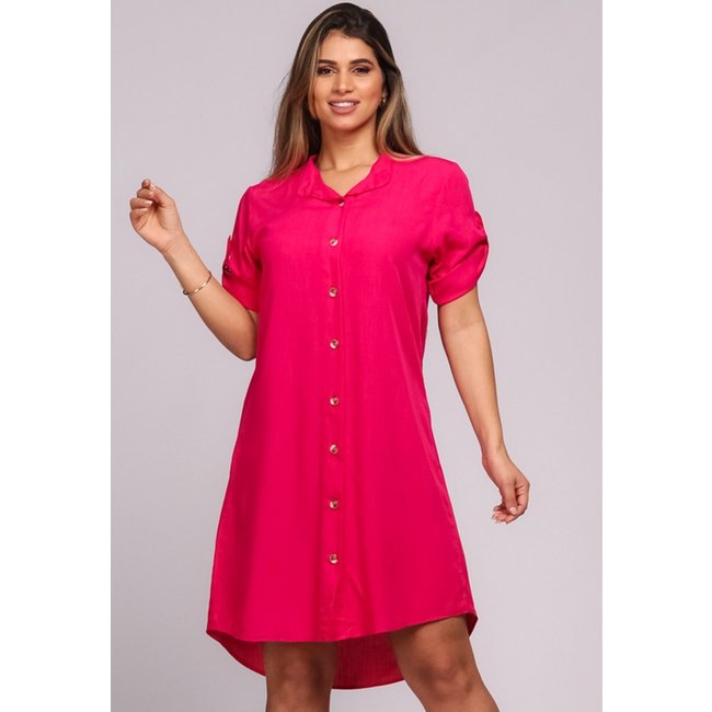 Vestido Chemise Botões M/C B’Bonnie Vitória Pink