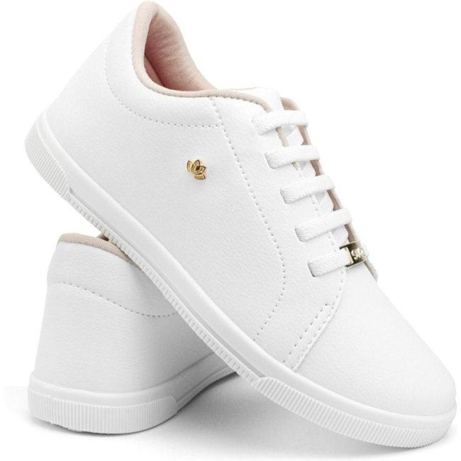 Tênis Feminino Sapatofran Casual Confortável Básico Flatform Dia a Dia Branco
