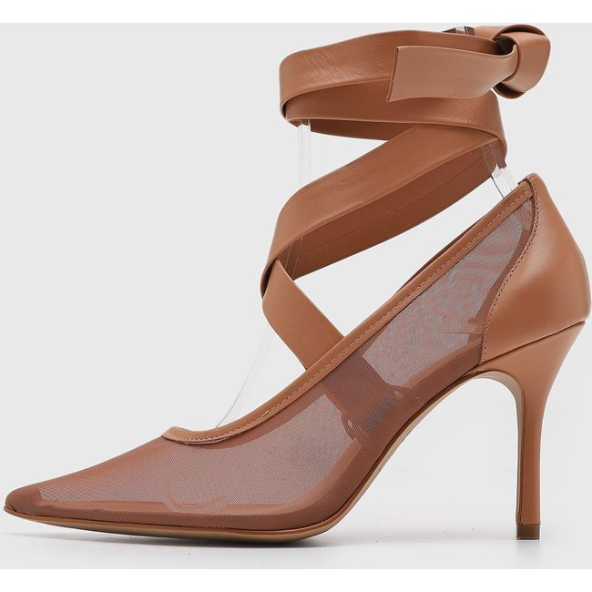 Scarpin Feminino Luiza Barcelos Tela Marrom