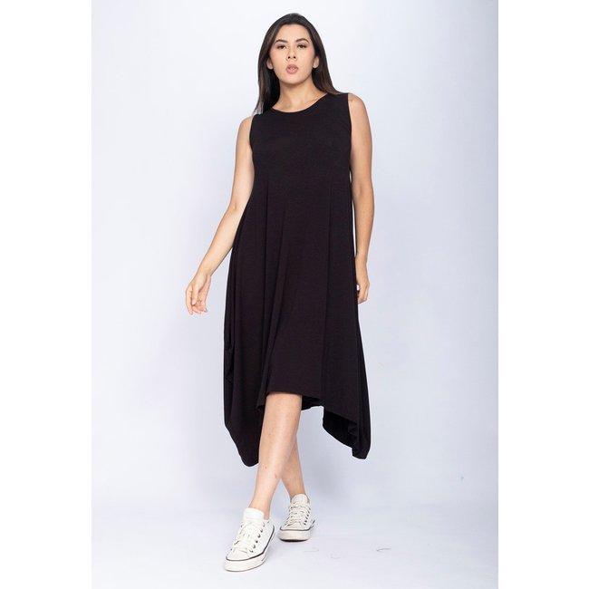 Vestido CabanaFree Sarual Regata Malha Preto