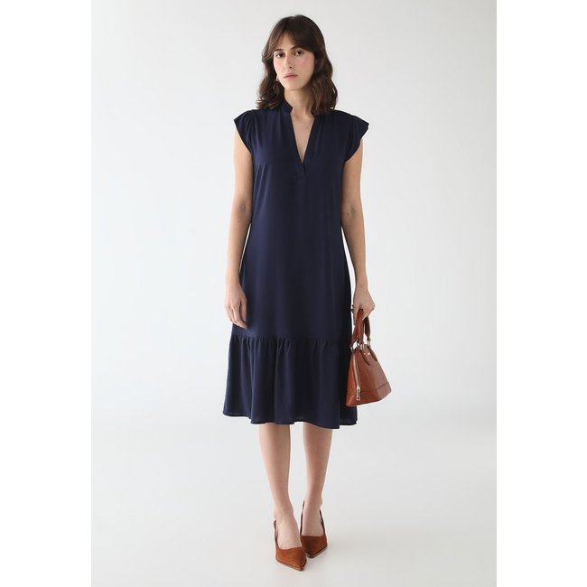 Vestido Feminino Curto com Gola Marinho